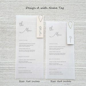 Beautiful and Simple Teardrop Paper Clip Menu Card and Place Card Design 