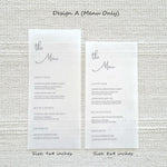 Vellum Menu Design Choice | Art in Card
