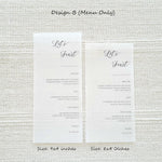 Vellum Menu Card | Menu Only Option