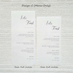 Vellum Menu Card Options and Designs by Art in Card