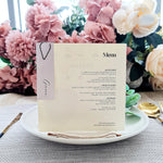 CD Album Menu Card Content Sample with Place Card and Paper Clip