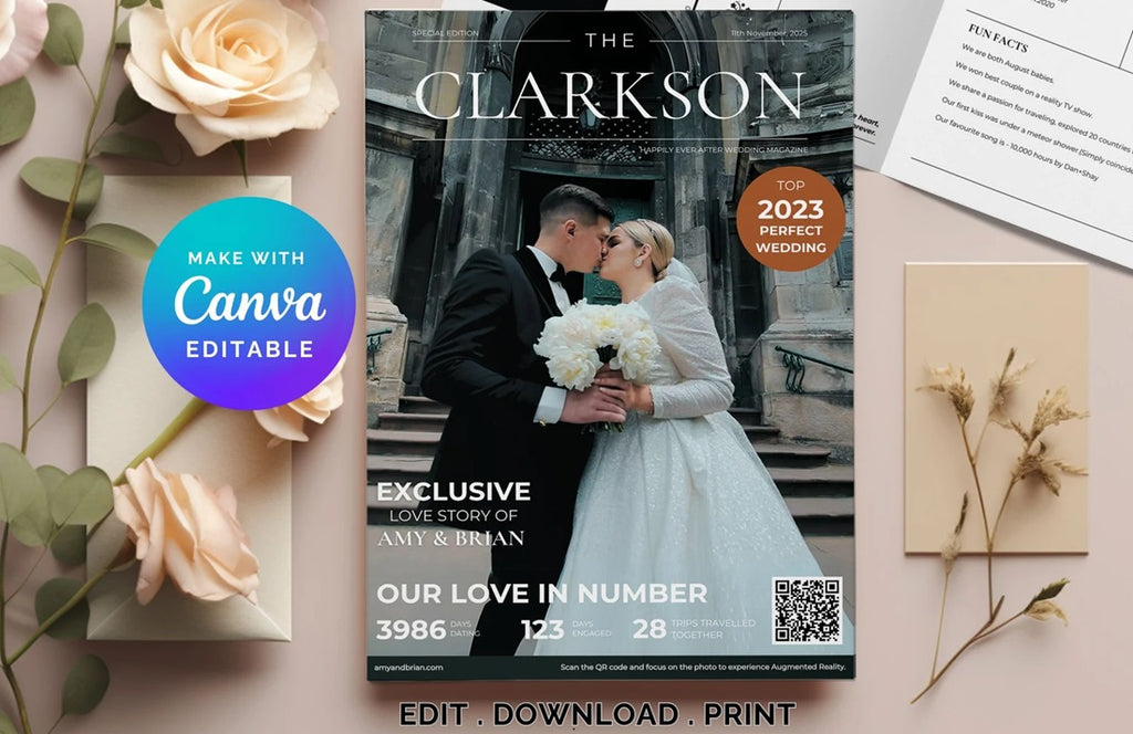 Wedding Program | Featured Wedding on Magazine Cover