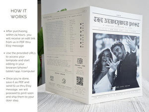 The Newlywed Post | Printed Newspaper Wedding Program