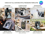 Canva Editable Wedding Program Templates by Art in Card