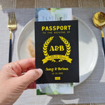 Passport Menu Card and Wedding Program