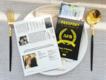 Passport Menu Card and Wedding Program