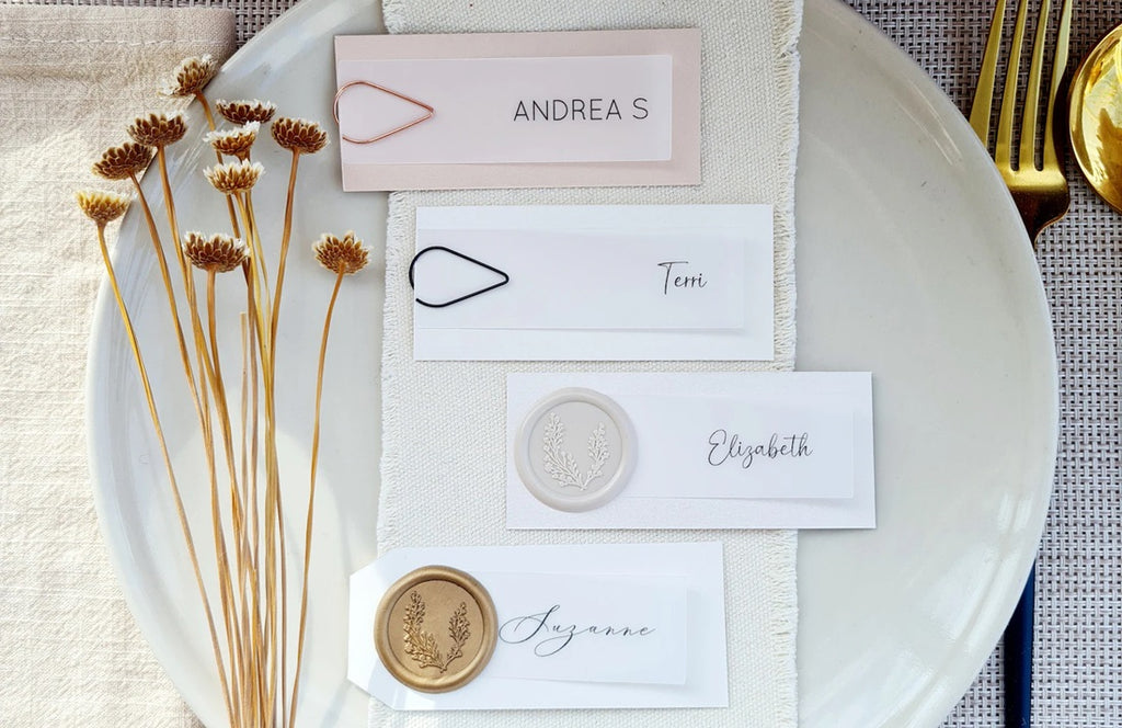 Sample Place Card with Wax Seal or Paper Clip