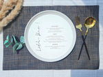 8" Round Vellum Menu Example
