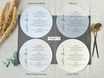 Side Menu Title Design for Round Vellum Menu Card