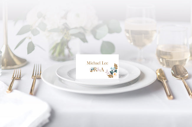 Place Cards with Free Guest Name Printing