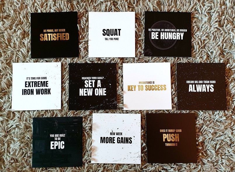 Fitness Quotes Card Set