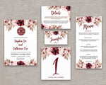Burgundy Happiness Menu Card