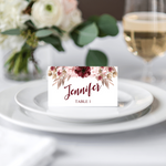 Burgundy Happiness Place Card
