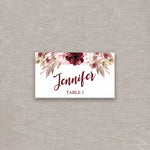 Burgundy Happiness Place Card