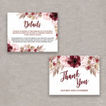 Burgundy Happiness RSVP / Info Card