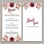 Burgundy Happiness Menu Card