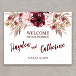 Burgundy Happiness Welcome Signage