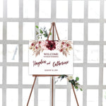 Burgundy Happiness Welcome Signage
