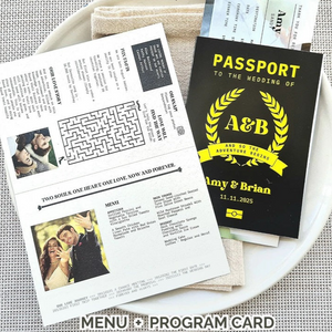 Passport Menu Card and Wedding Program
