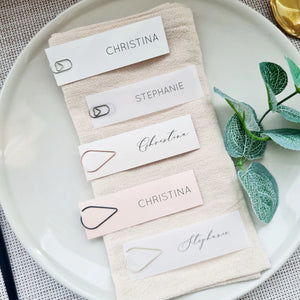 Vellum Place Card with Paper Clip