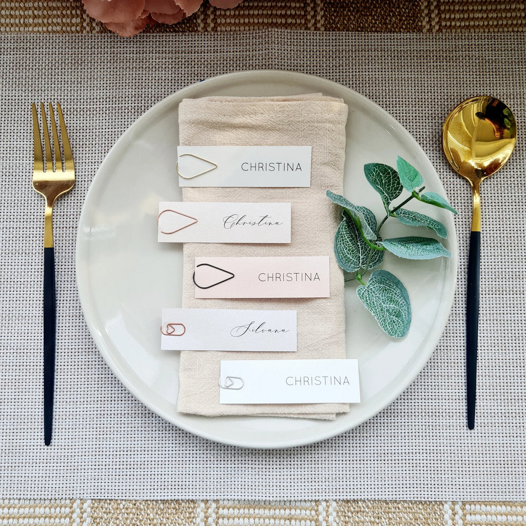 Vellum Place Card with Paper Clip