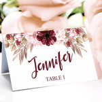 Burgundy Happiness Place Card