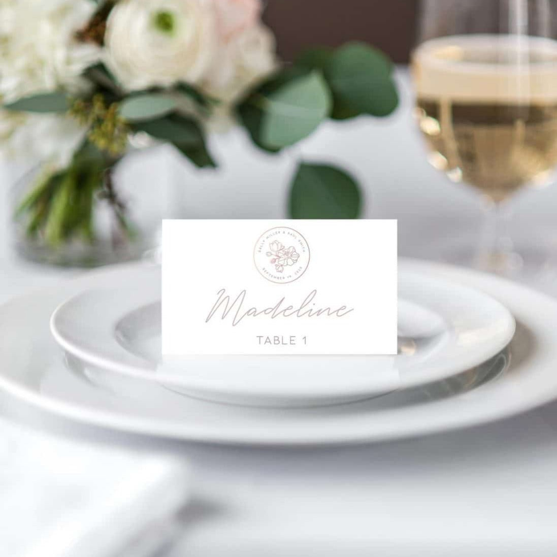 Buy Vintage Crest Place Card, Personalised Guest Card Online 2020