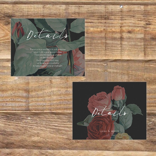 English Roses RSVP / Info Card