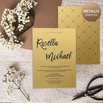 minimalist royal II,metallic wedding invitation