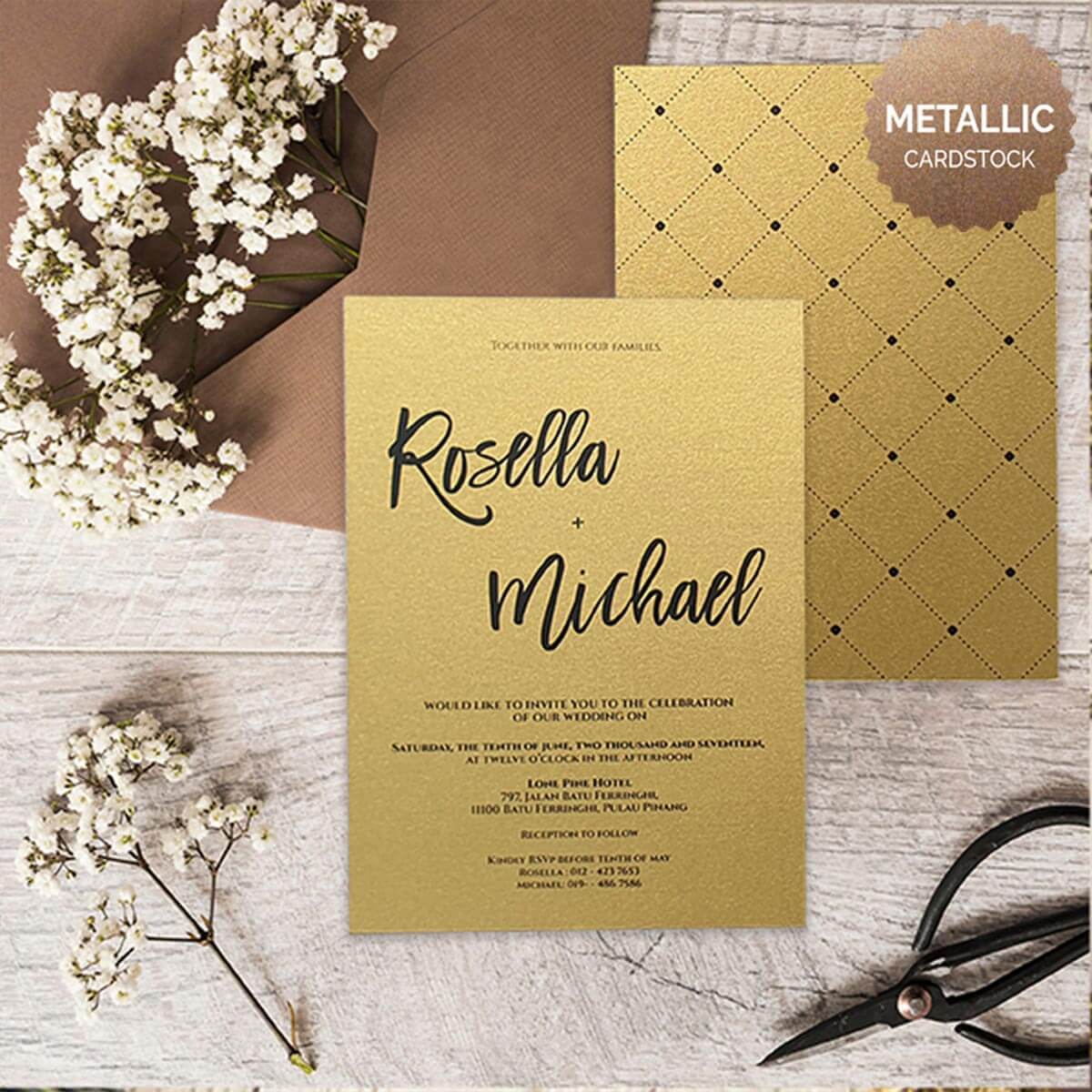 Metallic Wedding Invitation Designs