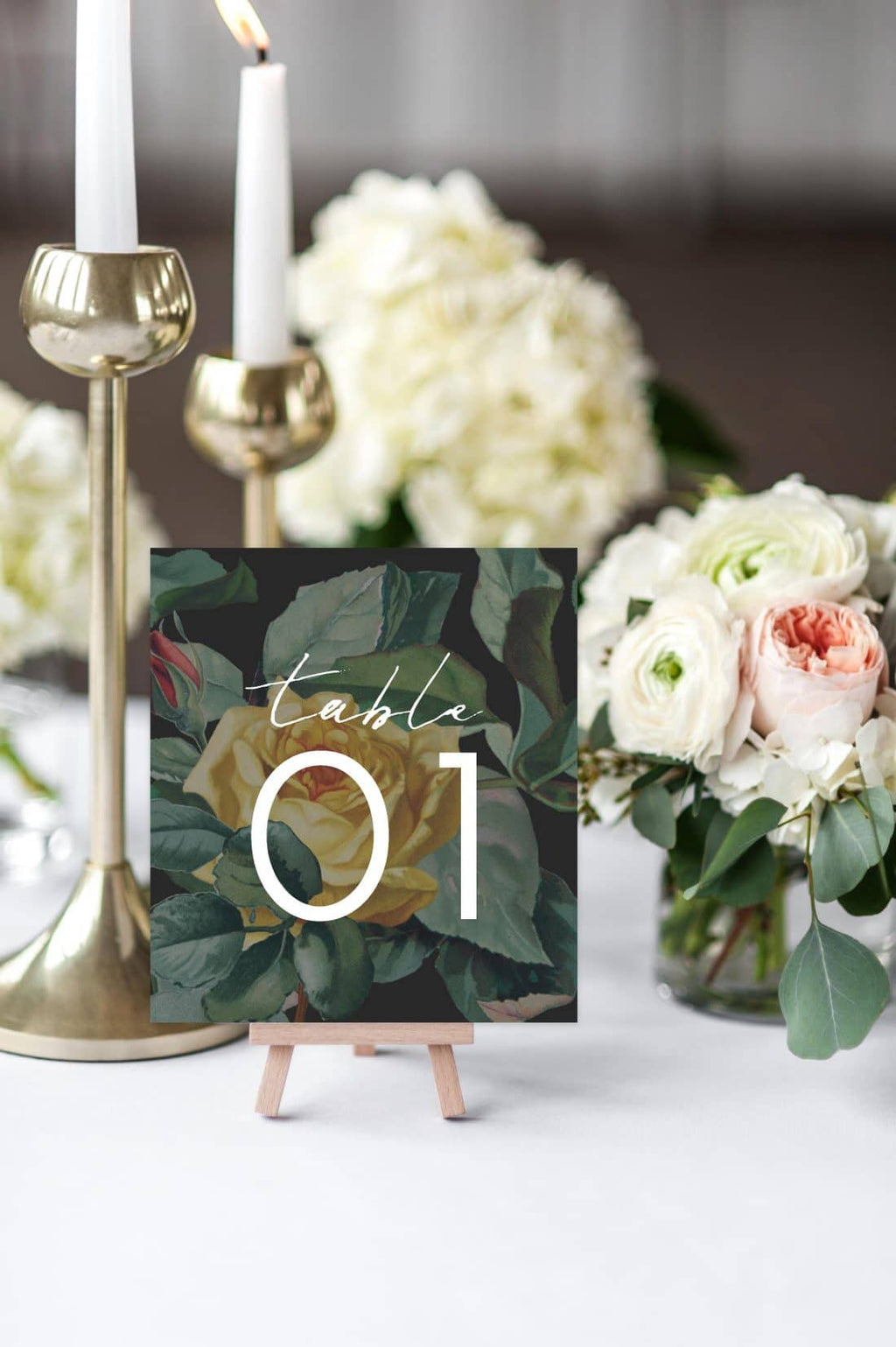 English Roses Table Number